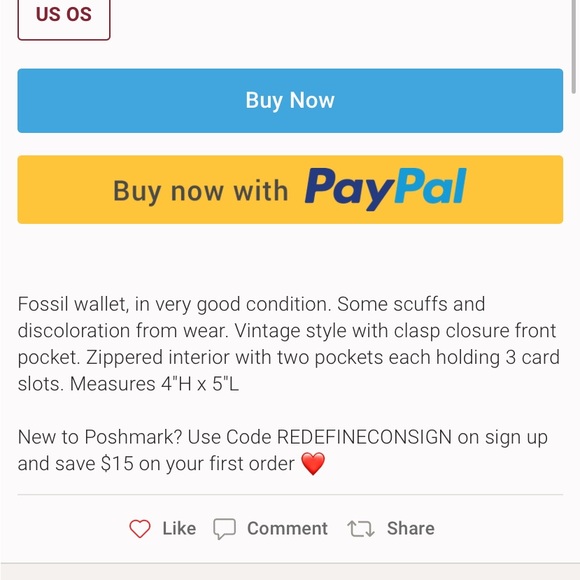 Fossil vintage leather full zip wallet. Soft Taupe tan like new - Picture 7 of 7